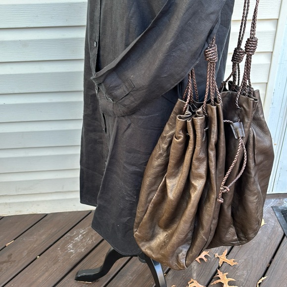 PRADA MILANO BROWN DRAW STRING BOHO BAG-VINTAGE-RARE! - Picture 2 of 12